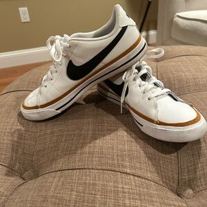 Nike Kids Court Legacy Sneakers - White, Black, and Tan